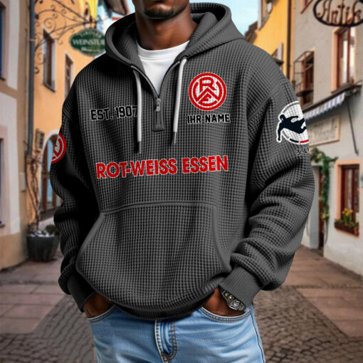 Rot-Weiss Essen – Waffel-Hoodie neue Version mit Ihrem Namen Rot-Weiss Essen – Waffel-Hoodie neue Version mit Ihrem Namen