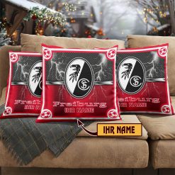 SC Freiburg – Individueller Name im neuen Design, Kissen mit Füllung
