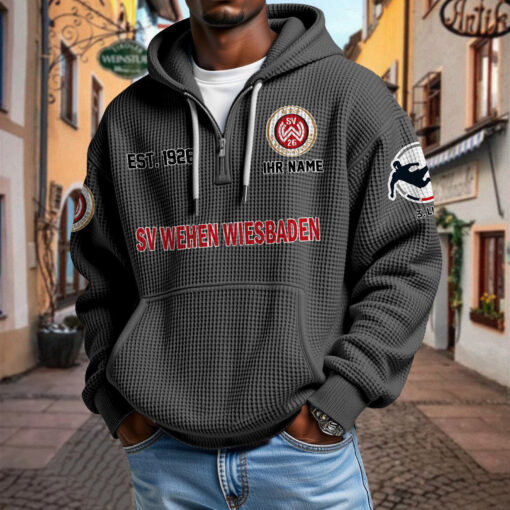 SV Wehen Wiesbaden – Waffel-Hoodie neue Version mit Ihrem Namen SV Wehen Wiesbaden – Waffel-Hoodie neue Version mit Ihrem Namen
