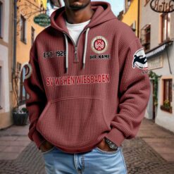 SV Wehen Wiesbaden – Waffel-Hoodie neue Version mit Ihrem Namen