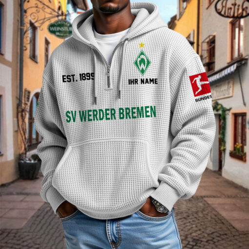 SV Werder Bremen – Waffel-Hoodie neue Version mit Ihrem Namen SV Werder Bremen – Waffel-Hoodie neue Version mit Ihrem Namen