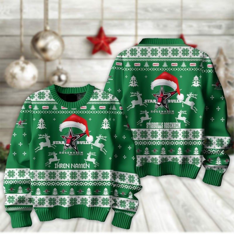 Starbulls Rosenheim Fan Edition Weihnachtspullover im neuen Design – Individueller Name Starbulls Rosenheim Fan Edition Weihnachtspullover im neuen Design – Individueller Name