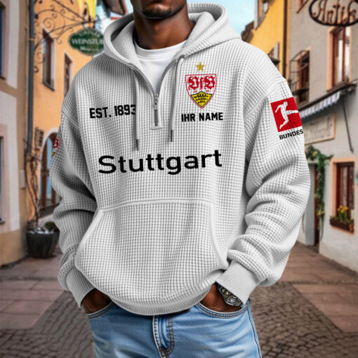 VfB Stuttgart – Waffel-Hoodie neue Version mit Ihrem Namen VfB Stuttgart – Waffel-Hoodie neue Version mit Ihrem Namen
