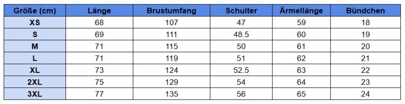 Größenleitfaden für den Hoodie chaud