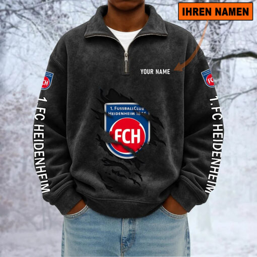 1. FC Heidenheim – Sweatshirt mit Halbzip – Neue Version mit Ihrem Namen 1. FC Heidenheim – Sweatshirt mit Halbzip – Neue Version mit Ihrem Namen