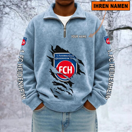 1. FC Heidenheim – Sweatshirt mit Halbzip – Neue Version mit Ihrem Namen 1. FC Heidenheim – Sweatshirt mit Halbzip – Neue Version mit Ihrem Namen