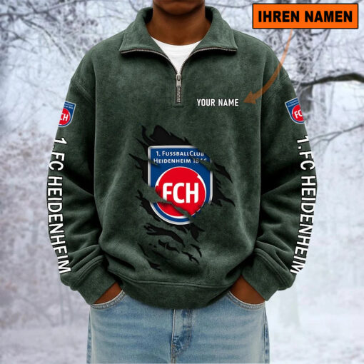 1. FC Heidenheim – Sweatshirt mit Halbzip – Neue Version mit Ihrem Namen 1. FC Heidenheim – Sweatshirt mit Halbzip – Neue Version mit Ihrem Namen