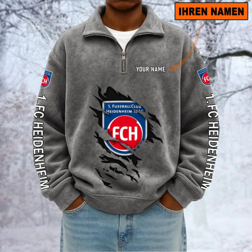 1. FC Heidenheim – Sweatshirt mit Halbzip – Neue Version mit Ihrem Namen 1. FC Heidenheim – Sweatshirt mit Halbzip – Neue Version mit Ihrem Namen