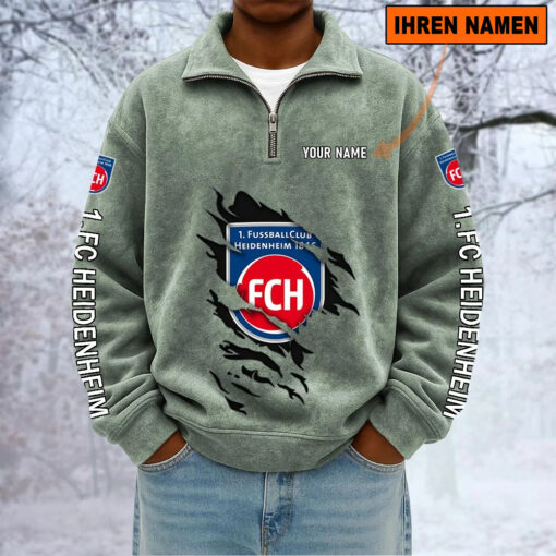 1. FC Heidenheim – Sweatshirt mit Halbzip – Neue Version mit Ihrem Namen 1. FC Heidenheim – Sweatshirt mit Halbzip – Neue Version mit Ihrem Namen