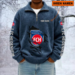 1. FC Heidenheim – Sweatshirt mit Halbzip – Neue Version mit Ihrem Namen