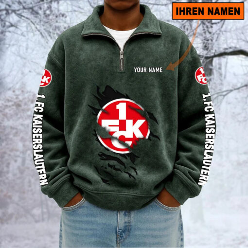 1. FC Kaiserslautern – Sweatshirt mit Halbzip – Neue Version mit Ihrem Namen 1. FC Kaiserslautern – Sweatshirt mit Halbzip – Neue Version mit Ihrem Namen