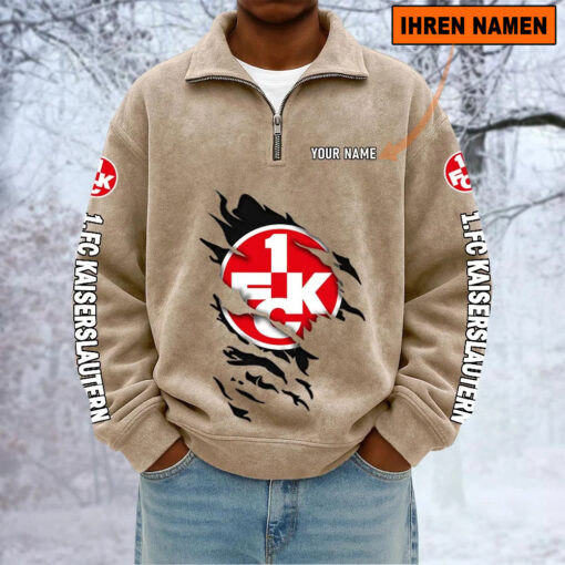 1. FC Kaiserslautern – Sweatshirt mit Halbzip – Neue Version mit Ihrem Namen 1. FC Kaiserslautern – Sweatshirt mit Halbzip – Neue Version mit Ihrem Namen