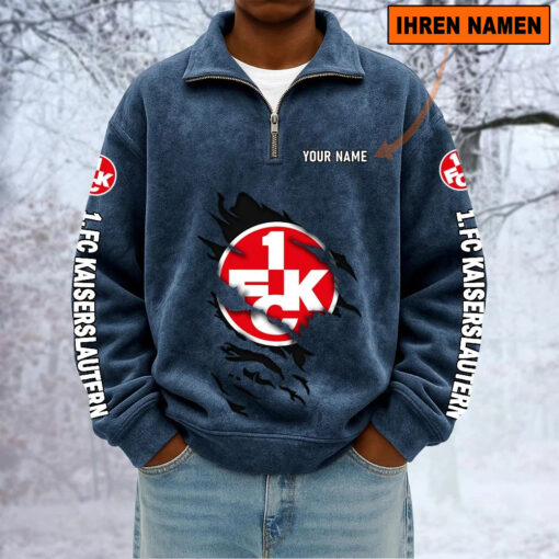 1. FC Kaiserslautern – Sweatshirt mit Halbzip – Neue Version mit Ihrem Namen 1. FC Kaiserslautern – Sweatshirt mit Halbzip – Neue Version mit Ihrem Namen