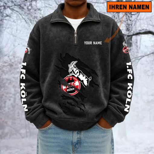 1. FC Köln – Sweatshirt mit Halbzip – Neue Version mit Ihrem Namen 1. FC Köln – Sweatshirt mit Halbzip – Neue Version mit Ihrem Namen