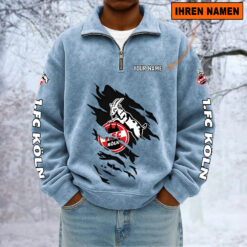 1. FC Köln – Sweatshirt mit Halbzip – Neue Version mit Ihrem Namen