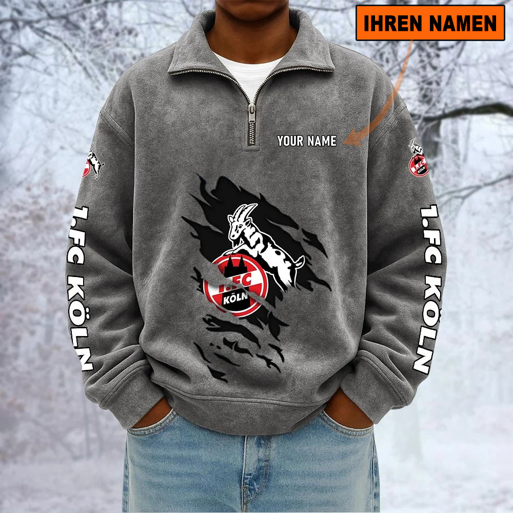 1. FC Köln – Sweatshirt mit Halbzip – Neue Version mit Ihrem Namen 1. FC Köln – Sweatshirt mit Halbzip – Neue Version mit Ihrem Namen