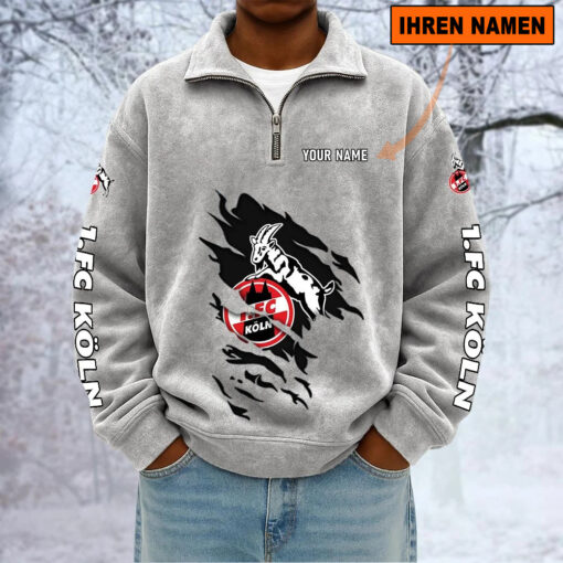 1. FC Köln – Sweatshirt mit Halbzip – Neue Version mit Ihrem Namen 1. FC Köln – Sweatshirt mit Halbzip – Neue Version mit Ihrem Namen