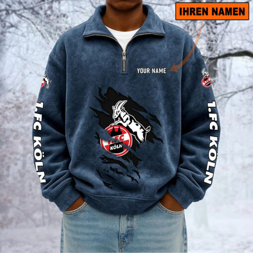 1. FC Köln – Sweatshirt mit Halbzip – Neue Version mit Ihrem Namen 1. FC Köln – Sweatshirt mit Halbzip – Neue Version mit Ihrem Namen