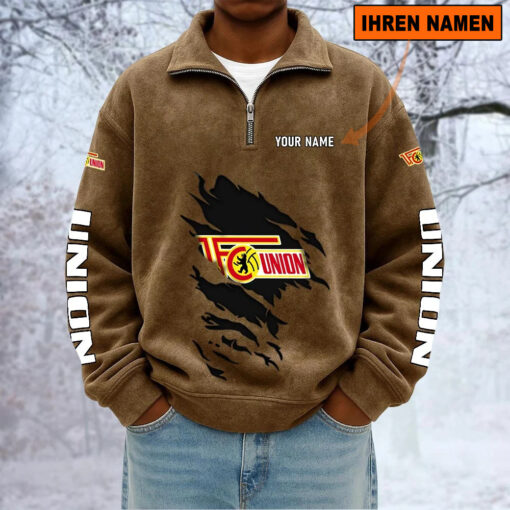 1. FC Union Berlin – Sweatshirt mit Halbzip – Neue Version mit Ihrem Namen 1. FC Union Berlin – Sweatshirt mit Halbzip – Neue Version mit Ihrem Namen