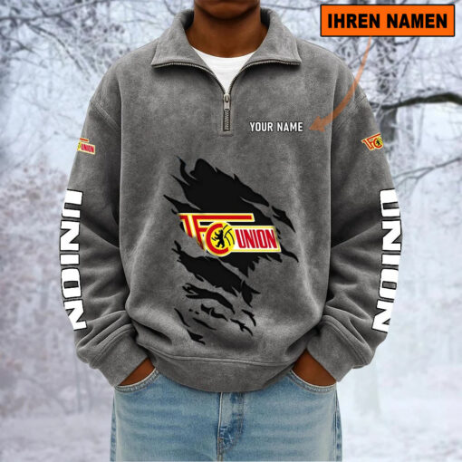 1. FC Union Berlin – Sweatshirt mit Halbzip – Neue Version mit Ihrem Namen 1. FC Union Berlin – Sweatshirt mit Halbzip – Neue Version mit Ihrem Namen