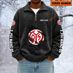 1. FSV Mainz 05 – Sweatshirt mit Halbzip – Neue Version mit Ihrem Namen