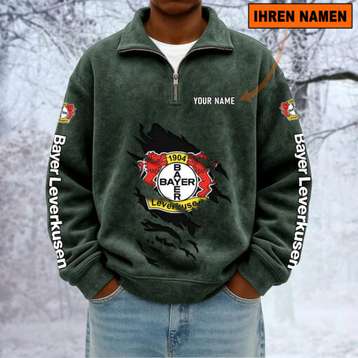 Bayer 04 Leverkusen – Sweatshirt mit Halbzip – Neue Version mit Ihrem Namen Bayer 04 Leverkusen – Sweatshirt mit Halbzip – Neue Version mit Ihrem Namen