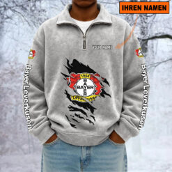 Bayer 04 Leverkusen – Sweatshirt mit Halbzip – Neue Version mit Ihrem Namen