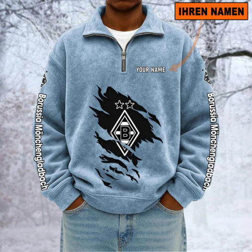 Borussia Mönchengladbach – Sweatshirt mit Halbzip – Neue Version mit Ihrem Namen Borussia Mönchengladbach – Sweatshirt mit Halbzip – Neue Version mit Ihrem Namen