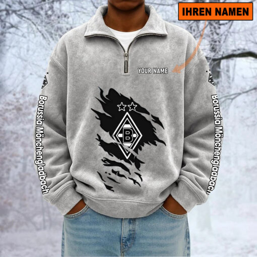 Borussia Mönchengladbach – Sweatshirt mit Halbzip – Neue Version mit Ihrem Namen Borussia Mönchengladbach – Sweatshirt mit Halbzip – Neue Version mit Ihrem Namen