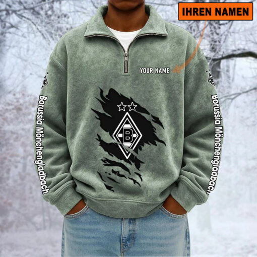 Borussia Mönchengladbach – Sweatshirt mit Halbzip – Neue Version mit Ihrem Namen Borussia Mönchengladbach – Sweatshirt mit Halbzip – Neue Version mit Ihrem Namen