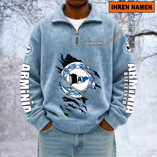 DSC Arminia Bielefeld – Sweatshirt mit Halbzip – Neue Version mit Ihrem Namen DSC Arminia Bielefeld – Sweatshirt mit Halbzip – Neue Version mit Ihrem Namen