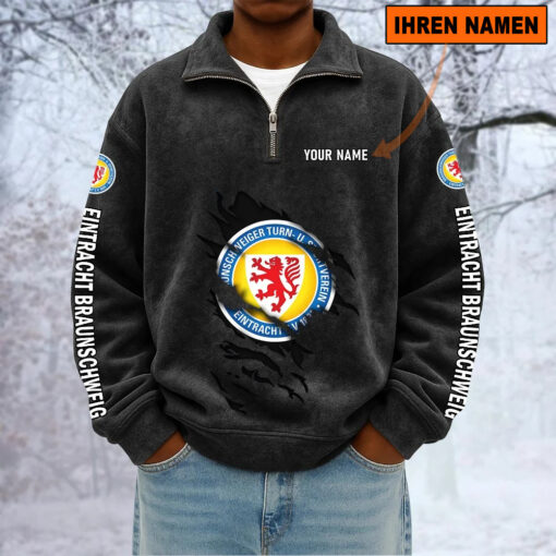 Eintracht Braunschweig – Sweatshirt mit Halbzip – Neue Version mit Ihrem Namen Eintracht Braunschweig – Sweatshirt mit Halbzip – Neue Version mit Ihrem Namen