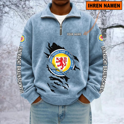 Eintracht Braunschweig – Sweatshirt mit Halbzip – Neue Version mit Ihrem Namen Eintracht Braunschweig – Sweatshirt mit Halbzip – Neue Version mit Ihrem Namen