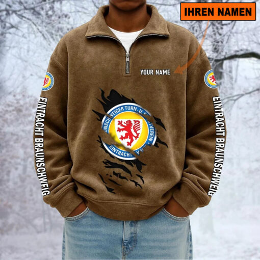 Eintracht Braunschweig – Sweatshirt mit Halbzip – Neue Version mit Ihrem Namen Eintracht Braunschweig – Sweatshirt mit Halbzip – Neue Version mit Ihrem Namen