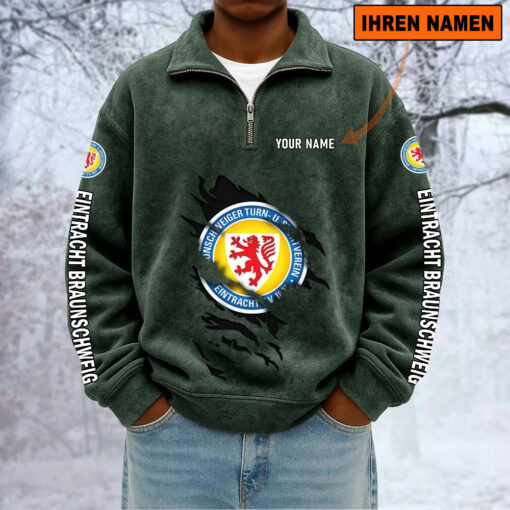 Eintracht Braunschweig – Sweatshirt mit Halbzip – Neue Version mit Ihrem Namen Eintracht Braunschweig – Sweatshirt mit Halbzip – Neue Version mit Ihrem Namen