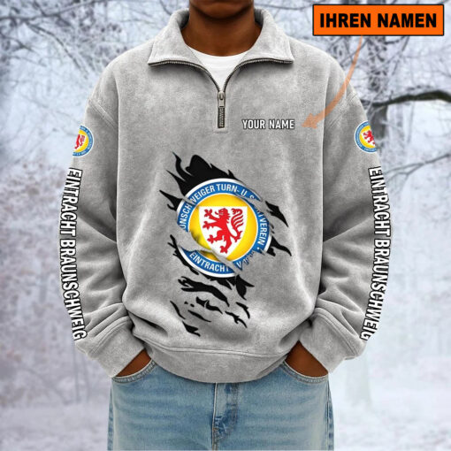 Eintracht Braunschweig – Sweatshirt mit Halbzip – Neue Version mit Ihrem Namen Eintracht Braunschweig – Sweatshirt mit Halbzip – Neue Version mit Ihrem Namen