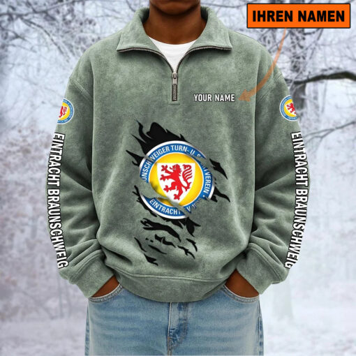 Eintracht Braunschweig – Sweatshirt mit Halbzip – Neue Version mit Ihrem Namen Eintracht Braunschweig – Sweatshirt mit Halbzip – Neue Version mit Ihrem Namen