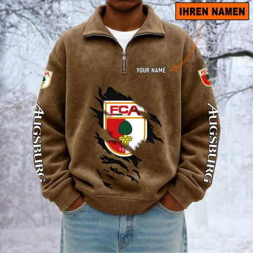 FC Augsburg – Sweatshirt mit Halbzip – Neue Version mit Ihrem Namen FC Augsburg – Sweatshirt mit Halbzip – Neue Version mit Ihrem Namen