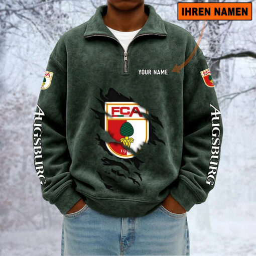 FC Augsburg – Sweatshirt mit Halbzip – Neue Version mit Ihrem Namen FC Augsburg – Sweatshirt mit Halbzip – Neue Version mit Ihrem Namen