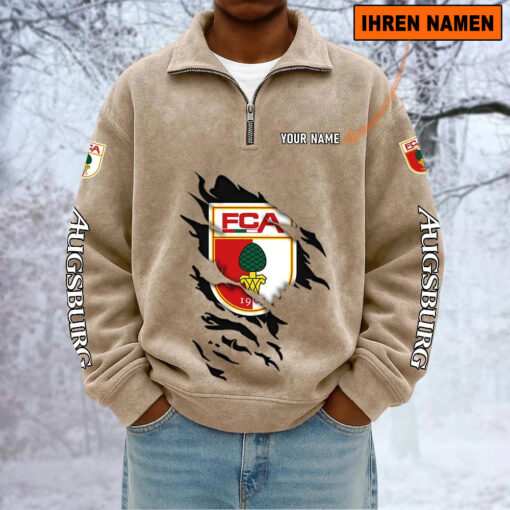 FC Augsburg – Sweatshirt mit Halbzip – Neue Version mit Ihrem Namen FC Augsburg – Sweatshirt mit Halbzip – Neue Version mit Ihrem Namen
