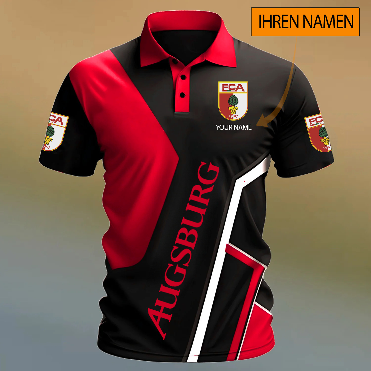 FC Augsburg – Polo Hemd Sonderausgabe mit Ihrem Namen FC Augsburg – Polo Hemd Sonderausgabe mit Ihrem Namen