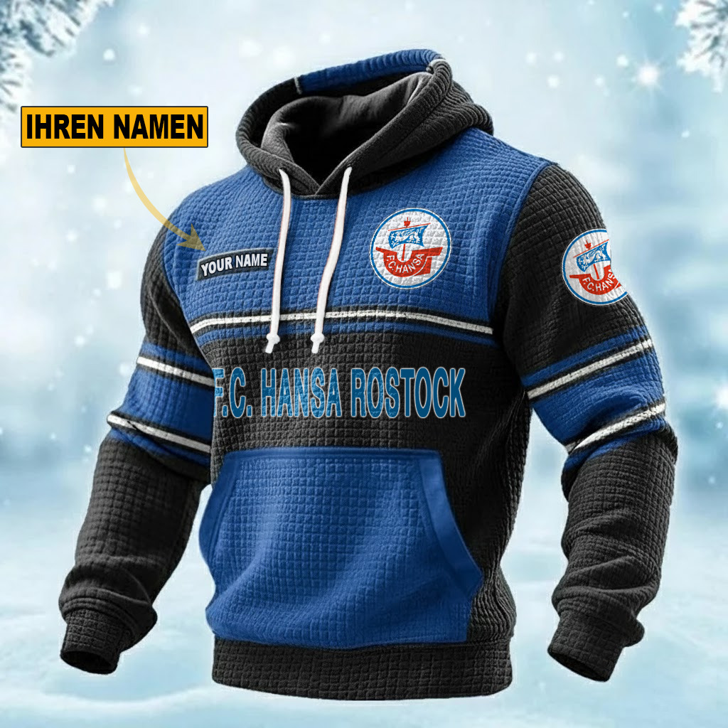 FC Hansa Rostock – Waffelstrick Hoodie Sonderausgabe mit Ihrem Namen FC Hansa Rostock – Waffelstrick Hoodie Sonderausgabe mit Ihrem Namen