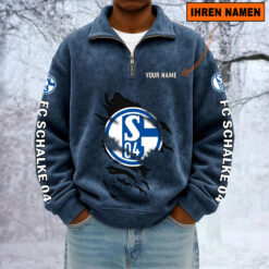 FC Schalke 04 – Sweatshirt mit Halbzip – Neue Version mit Ihrem Namen