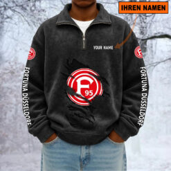 Fortuna Düsseldorf – Sweatshirt mit Halbzip – Neue Version mit Ihrem Namen