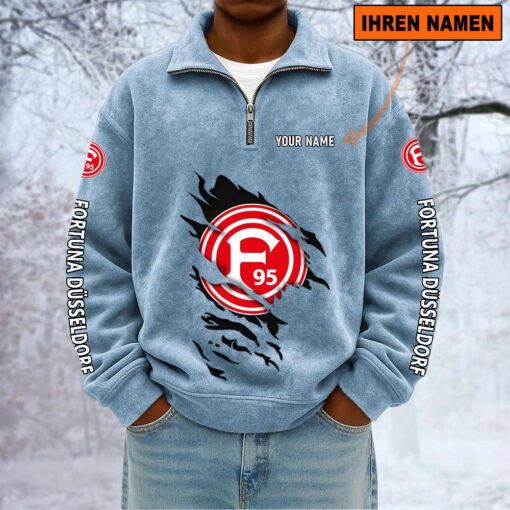 Fortuna Düsseldorf – Sweatshirt mit Halbzip – Neue Version mit Ihrem Namen Fortuna Düsseldorf – Sweatshirt mit Halbzip – Neue Version mit Ihrem Namen