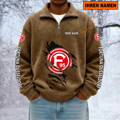 Fortuna Düsseldorf – Sweatshirt mit Halbzip – Neue Version mit Ihrem Namen Fortuna Düsseldorf – Sweatshirt mit Halbzip – Neue Version mit Ihrem Namen