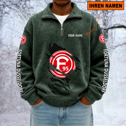 Fortuna Düsseldorf – Sweatshirt mit Halbzip – Neue Version mit Ihrem Namen Fortuna Düsseldorf – Sweatshirt mit Halbzip – Neue Version mit Ihrem Namen