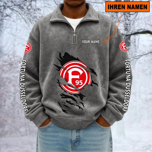 Fortuna Düsseldorf – Sweatshirt mit Halbzip – Neue Version mit Ihrem Namen Fortuna Düsseldorf – Sweatshirt mit Halbzip – Neue Version mit Ihrem Namen
