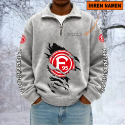 Fortuna Düsseldorf – Sweatshirt mit Halbzip – Neue Version mit Ihrem Namen