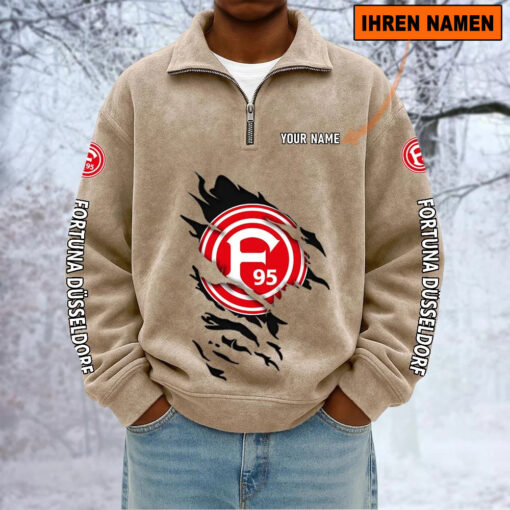 Fortuna Düsseldorf – Sweatshirt mit Halbzip – Neue Version mit Ihrem Namen Fortuna Düsseldorf – Sweatshirt mit Halbzip – Neue Version mit Ihrem Namen